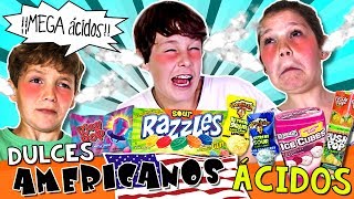 ¡¡Probamos dulces AMERICANOS super ÁCIDOS!! ?? RETO caramelos ÁCIDOS? War HEADS, SOUR Razzles..?