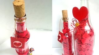 Botella decorada con Corazones [idea regalo]