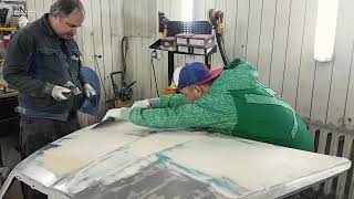 Курсы маляров, занятие по шпаклеванию часть 5 Архивное видео