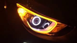 Установка линз и дхо Hyundai Elantra