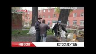 Кемеровский участковый спас кота от голодной смерти