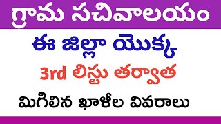 గ్రామ సచివాలయం జిల్లా మిగిలిన ఖాళీల వివరాలు || grama sachivalayam vacany posts information || jobs
