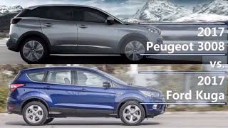 2017 Peugeot 3008 vs 2017 Ford Kuga (technical comparison)
