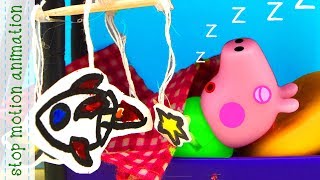 George can't sleep. Peppa Pig toys Stop motion animation new episodes 2018