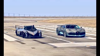 Bugatti Divo vs Devel Sixteen - Drag Race