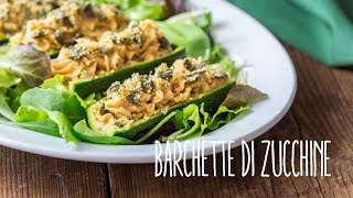 Barchette di zucchine con crema ai fagioli bianchi di Spagna
