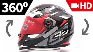 Capacete LS2 FF358 Tank Preto/Vermelho em 360º HD | Grid Motors
