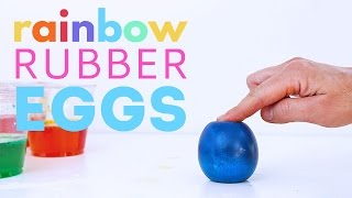 How to Make Rainbow Rubber Eggs. Perfect for the science fair!