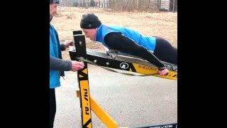 Тренажер лыжный Ru-Ski "Тележка". Пример использования.