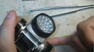 Ставим в фонарик мощный аккумулятор  We put in a flashlight powerful battery