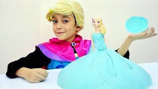 COMO FAZER MASSINHA do FROZEN ★ DIY GIGANTE ★ Receita de PlayDoh caseira muito divertida de fazer!!!