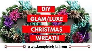 DIY GLAM/LUXE CHRISTMAS WREATH | VLOGMAS DAY 2 | KompletelyKAI