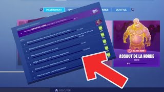 FORTNITE : Défis Assaut de la horde DISPONIBLES = REVÊTEMENT GRATUIT