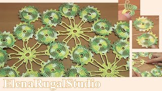 Маленькие круглые мотивы и полотно из них Урок 3 Crochet Round Motif