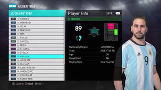 PES 2018 Data pack 1 | Argentina New Players Faces