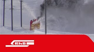 Dampfschneeschleuderfahrt mit der Rhätischen Bahn