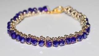 Тонкий браслет из бисера и бусин своими руками DIY Bracelet from beads