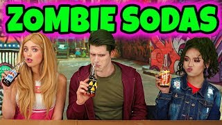 DISNEY ZOMBIES SODA CHALLENGE. ADDISON VS ZED VS ELIZA. (Totally TV Parody Characters)