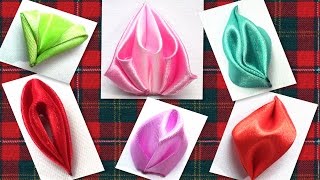 Kanzashi flower petals tutorial, how to make, Лепестки канзаши, DIY Kanzashi Tatiana Vasyliuk