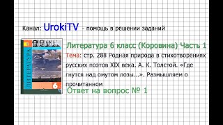 Вопрос №1 Толстой. «Где гнутся... Размышляем о прочитанном — Литература 6 класс (Коровина) Часть 1
