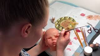 УРОКИ РЕБОРНИНГА. REBORN BABY. HOW TO MAKE YOUR REBORN DOLL. Рисуем красками брови Кукле РЕБОРН.