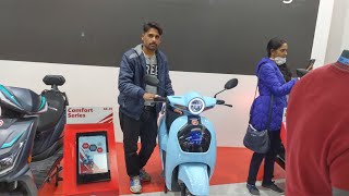 2020 Hero AE-8 Electric Scooter Walkaround Review Mileage Full Charge Time In Auto Expo Delhi
