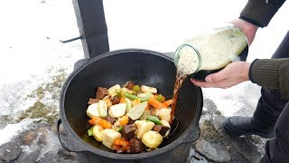 ИРЛАНДСКОЕ РАГУ В КАЗАНЕ НА КОСТРЕ