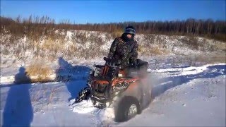 Stels 800D. Квадроцикл стелс 800D по снегу.