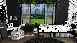 The Sims 4: Speed Build // BLACK AND WHITE BEDROOM