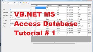 VB.NET MS Access Database Tutorial 1 # How to Connect Access Database to VB.Net