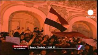 Celebrations after Mubarak resignation in... - no comment