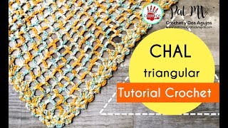 CHAL TRIANGULAR A CROCHET ✔️ Tutorial muy fácil de tejer