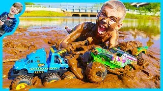 MONSTER Truck TOW Truck - Towing GRAVE DIGGER!