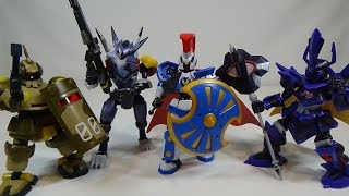 LBX Sprukits by Bandai: Achilles, Hunter, The Emperor, & Deqoo