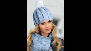 Шапка бини Спицами - 2019 / Beanie Knit / Mütze stricken