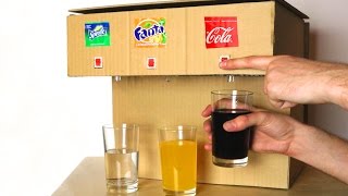 КАК СДЕЛАТЬ АВТОМАТ ИЗ КАРТОНА ДЛЯ ТРЁХ РАЗНЫХ НАПИТКОВ  - Coca Cola, Fanta, Sprite Machine