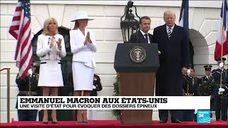 REPLAY - Discours de Donald Trump et d''Emmanuel Macron lors de la cérémonie d''accueil à la Maison