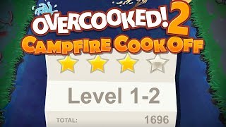 Overcooked 2. Campfire Cook Off. Level 1-2. 4 Stars. Co-Op
