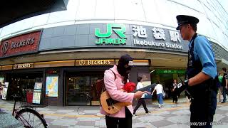 ギターでどこでも応援団「池袋東口駅前＿警察が来た