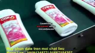 Máy in phun trên chai lọ, tuýp mỹ phẩm, máy in phun tự động, máy in date thân chai, nắp, đáy chai