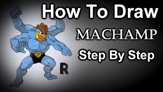 How To Draw Machamp Step By Step
