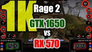 Rage 2 (1K) - GeForce GTX 1650 vs Radeon RX 570