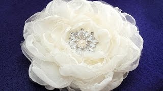 DIY Fabric Flower, Rose Bloom app. 6", Tutorial, DIY