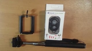 Селфи-палка монопод + держатель + bluetooth спуск затвора. OK google. Посылка из Китая.