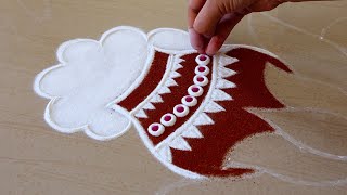 Sankranthi Bhogi Kunda Muggu Design | Pongal Pot Kolam Design | Easy Sankranthi Rangoli | Sankranthi