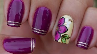 Unhas Roxas Decorada na Filha Única Manual Bela e Simples