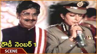 Rowdy Number 1 Movie || Satyanarayana Mix Drag On Drink & Gives Sharadha ||Krishna || Shalimarmovies