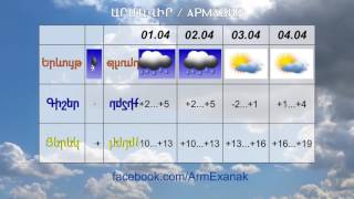 Եղանակը մարտի 31-ից ապրիլի 4-ին / exanaky marti 31-ic aprili 4-in / 2017թ