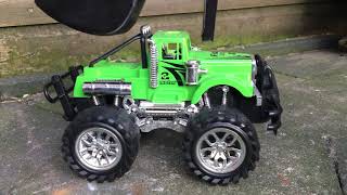 Toy car crushed under heels