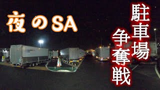 【長距離トラック運転手】夜の駐車場争奪戦！止めたが勝ち。高速代高いな。癒される東京の夜景。